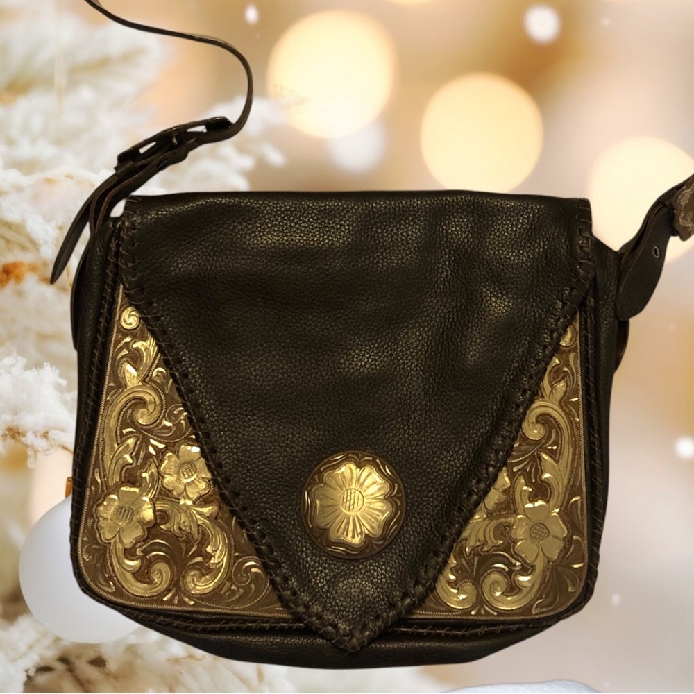 Unique Jose Luis leather and silver, western style bag